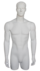 Matte White Male 3/4 Torso with Arms at his Sides from www.zingdisplay.com