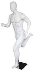 Matte White Male Egghead Runner Mannequin