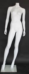 Matte White Headless Female Mannequin 5'5" Height