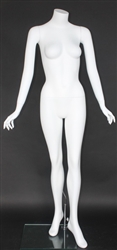 Matte White Female Headless Mannequin Tip Toes