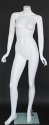 Matte White Female Headless Mannequin Stylish Pose