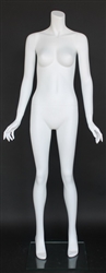 Matte White Female Headless Mannequin 5'5" Height Hands Out