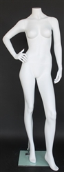 Matte White Female Headless Mannequin Hand on Hip