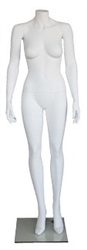 Matte White Female Headless Mannequin 5'4" Height - Straight on Pose