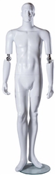 Abstract Facial Features Male Mannequin with Movable Elbow.