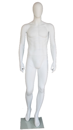 6'3" Abstract Matte White Toned Egghead Mannequin