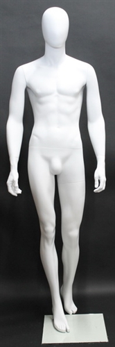 6'3" Abstract Matte White Egghead Walking Mannequin
