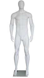 6'4" Muscular Matte White Male Fiberglass Mannequin