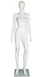 Gloss White Fiberglass Female Egghead Mannequin