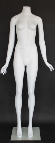 Matte White Female Headless Mannequin Hands by Side