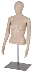 Height Adjustable Egghead Female Dress Form Mannequin Light Flesh Tone