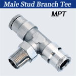 Nickel Push to Connects Hose Fittings - Male Branch Tee- Tube X Thread