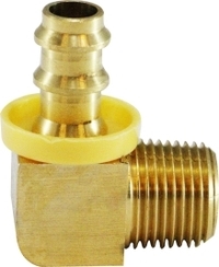 Hose Barb Brass Fittings - Push On Male Elbow