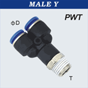 Composite Push to Connect Hose Fittings - Male Y- Tube X NPT