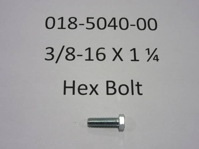 018504000 Bad Boy Mowers Part - 018-5040-00 - 3/8-16 X 1-1/4 GR 5 Hex Bolt