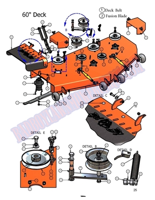 07DIE60DK Bad Boy Mowers Part - 2007 DIESEL 60 DECK ASSEMBLY