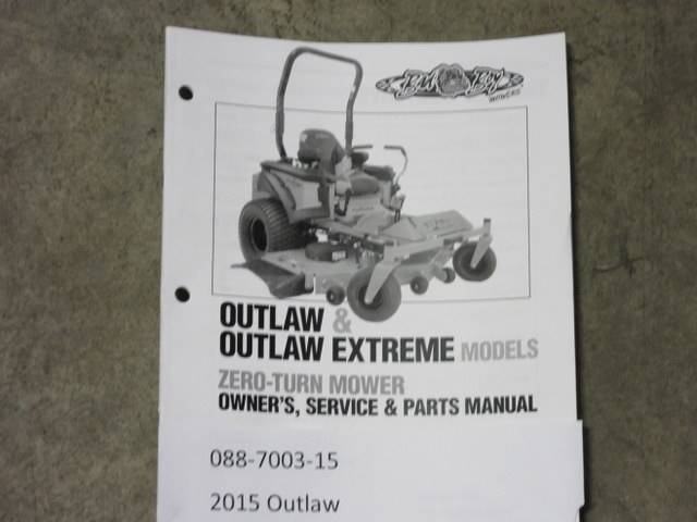 088700300 Bad Boy Mowers Part - 088-7003-00 - 2012 Outlaw & Outlaw Extreme Owner's Manual