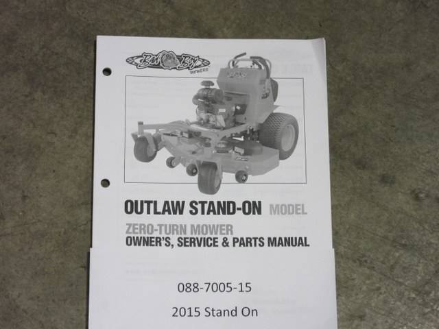 088700515 Bad Boy Mowers Part - 088-7005-15 - 2015 Outlaw Stand On Owner's Manual