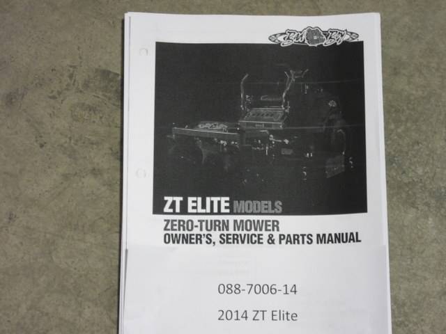 088700614 Bad Boy Mowers Part - 088-7006-14 - 2014 ZT Elite Owner's Manual