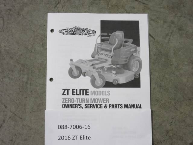 088700616 Bad Boy Mowers Part - 088-7006-16 - 2016 ZT Elite Owner's Manual