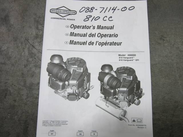 088711400 Bad Boy Mowers Part - 088-7114-00 - 2015 Vanguard 810cc Motor Manual