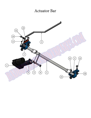 08AOSACTBAR Bad Boy Mowers Part - 2008 AOS ACTUATOR BAR ASSEMBLY