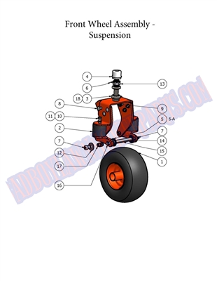 08AOSFWS Bad Boy Mowers Part - 2008 AOS FRONT WHEEL SUSPENSION ASSEMBLY