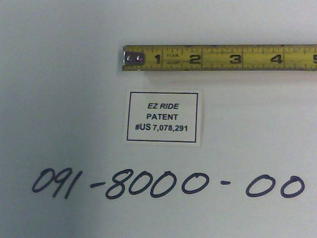 091800000 Bad Boy Mowers Part - 091-8000-00 - EZ Ride Patent Decal