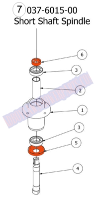 09ZTSPNDL Bad Boy Mowers Part 2009 ZT SPINDLE SHORT SHAFT