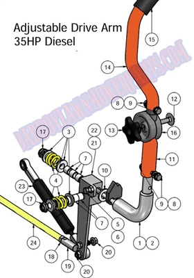 10AOSDDAA Bad Boy Mowers Part 2010 AOS DIESEL DRIVE ARM