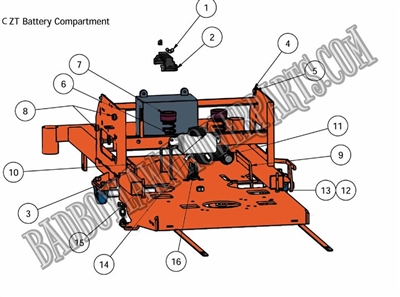 10CZTBAT Bad Boy Mowers Part 2010 CZT BATTERY & HYDRO TANK