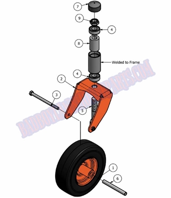 10MZFWA Bad Boy Mowers Part 2010 MZ FRONT WHEEL