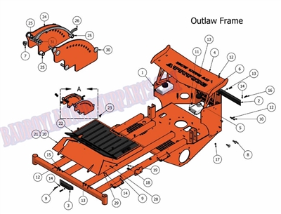 10OLFRM Bad Boy Mowers Part 2010 OUTLAW FRAME ASSEMBLY