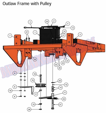 10OLRPA Bad Boy Mowers Part 2010 OUTLAW REAR PULLEY