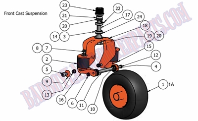 10PUPFWSUSP Bad Boy Mowers Part 2010 PUP & LIGHTNING FRONT WHEEL SUSP