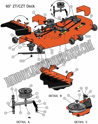 10ZT60DK Bad Boy Mowers Part 2010 ZT 60 DECK ASSEMBLY