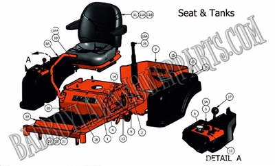 10ZTSEAT Bad Boy Mowers Part 2010 ZT SEAT & FUEL TANK