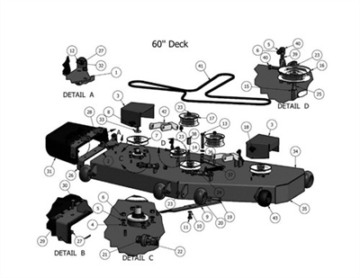 11CZT60DK Bad Boy Mowers Part 2011 CZT 60" DECK ASSEMBLY