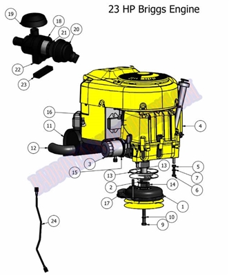 11CZTBRIG Bad Boy Mowers Part 2011 CZT ENGINE (23Hp Briggs)