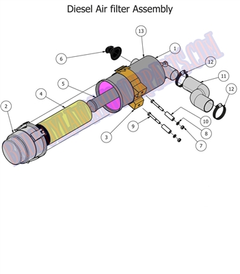 13DAFASSY Bad Boy Mowers Part 2013 DIESEL AIR FILTER ASSEMBLY