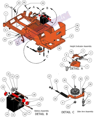 13MAGFRMBT Bad Boy Mowers Part 2013 MAGNUM FRAME & BATTERY