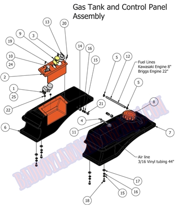 13MZFTCP Bad Boy Mowers Part 2013 MZ FUEL TANK & CONTROL PANEL