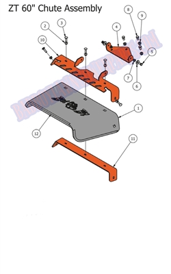 13ZT60CHASSY Bad Boy Mowers Part 2013 ZT 60" CHUTE ASSEMBLY