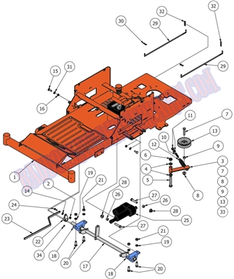 13ZTDLFRM Bad Boy Mowers Part 2013 ZT DECK LIFT AND FRAME