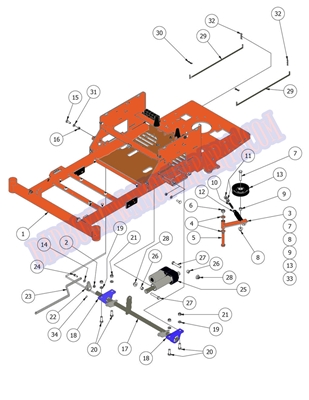 15ZTFRACT Bad Boy Mowers Part 2015 ZT ELITE FRAME & ACTUATOR