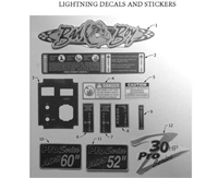 2011LDECAL Bad Boy Mowers Part 2011 LIGHTNING & PUP DECALS & STICKERS (Lightning Models)