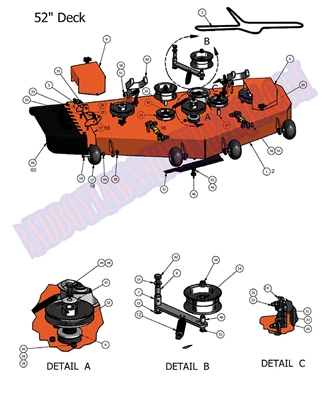 2011LP52DK Bad Boy Mowers Part 2011 LIGHTNING & PUP 52 DECK ASSEMBLY