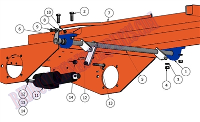 2011LPDKLFTACT Bad Boy Mowers Part 2011 LIGHTNING & PUP DECK LIFT ACTUATOR ASSEMBLY