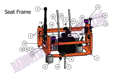 2011LPSEATFRM Bad Boy Mowers Part 2011 LIGHTNING & PUP SEAT FRAME ASSEMBLY