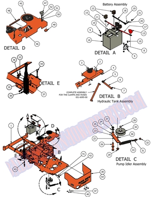 2012CZTBAFRM Bad Boy Mowers Part 2012 CZT BATTERY & FRAME ASSEMBLY